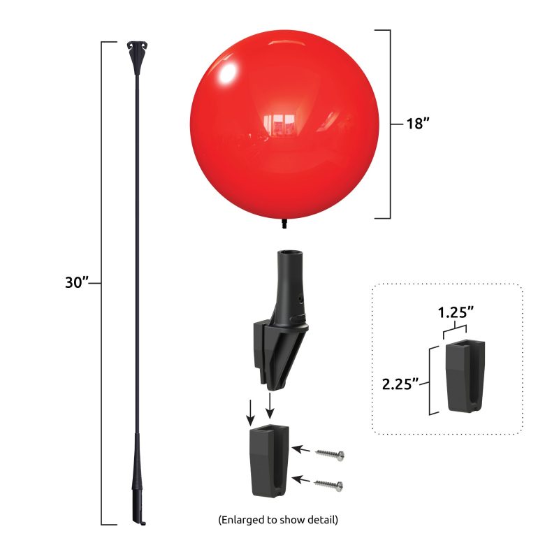 Push Button DuraBalloon Vertical Bracket Kit Hardware Web Image